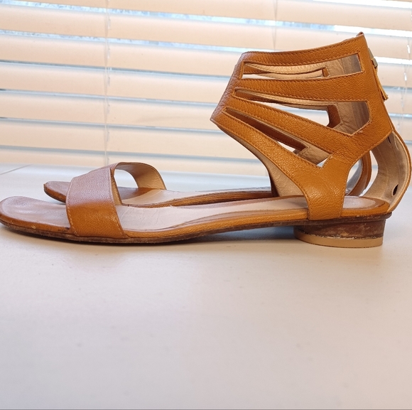 Authentic Fendi Leather Sz 39 1/2 Gladiator Ankle Boho Sandals - Picture 3 of 14